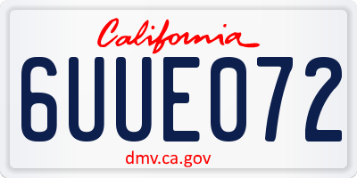 CA license plate 6UUE072