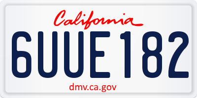 CA license plate 6UUE182