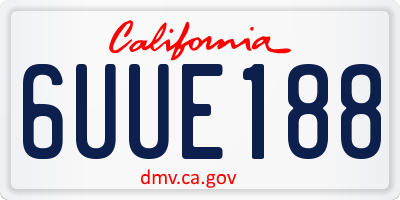 CA license plate 6UUE188
