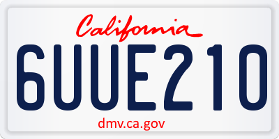 CA license plate 6UUE210