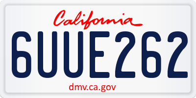CA license plate 6UUE262