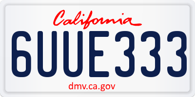 CA license plate 6UUE333
