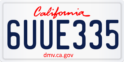 CA license plate 6UUE335