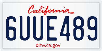 CA license plate 6UUE489