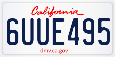 CA license plate 6UUE495