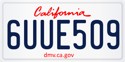 CA license plate 6UUE509