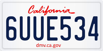 CA license plate 6UUE534