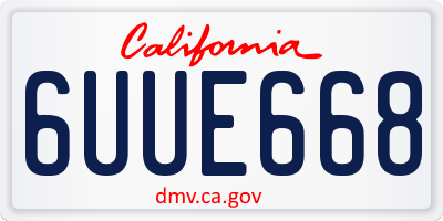 CA license plate 6UUE668