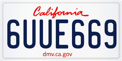 CA license plate 6UUE669