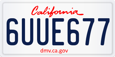 CA license plate 6UUE677