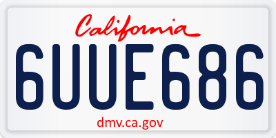 CA license plate 6UUE686