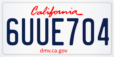 CA license plate 6UUE704