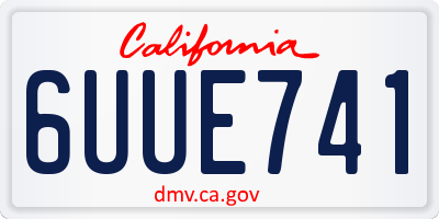 CA license plate 6UUE741