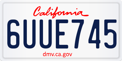 CA license plate 6UUE745