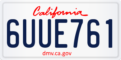CA license plate 6UUE761