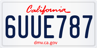 CA license plate 6UUE787