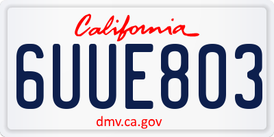 CA license plate 6UUE803