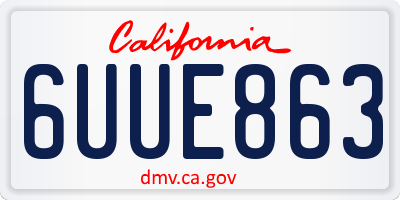 CA license plate 6UUE863