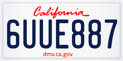 CA license plate 6UUE887
