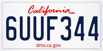 CA license plate 6UUF344