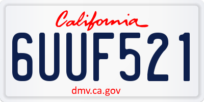 CA license plate 6UUF521
