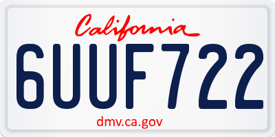 CA license plate 6UUF722