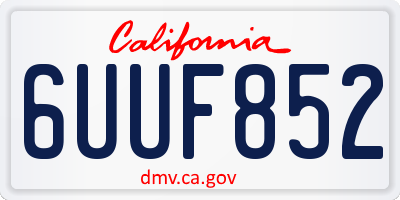 CA license plate 6UUF852