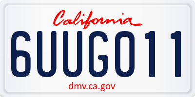 CA license plate 6UUG011