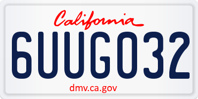 CA license plate 6UUG032