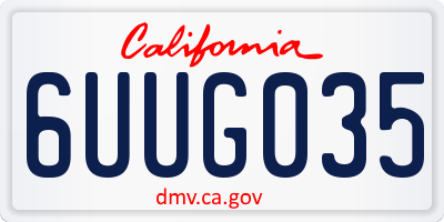 CA license plate 6UUG035