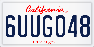 CA license plate 6UUG048