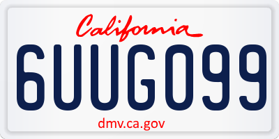 CA license plate 6UUG099