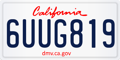 CA license plate 6UUG819