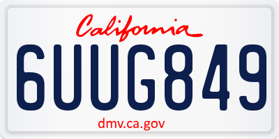 CA license plate 6UUG849