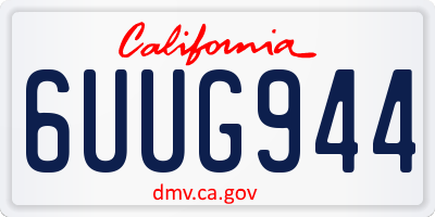 CA license plate 6UUG944