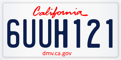 CA license plate 6UUH121