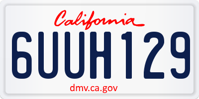 CA license plate 6UUH129