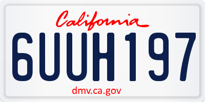 CA license plate 6UUH197