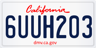 CA license plate 6UUH203