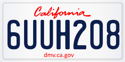 CA license plate 6UUH208