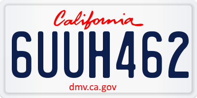 CA license plate 6UUH462