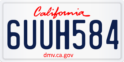 CA license plate 6UUH584