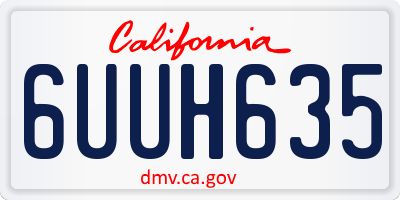 CA license plate 6UUH635