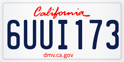 CA license plate 6UUI173