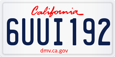 CA license plate 6UUI192