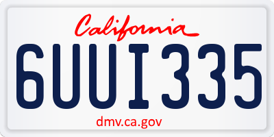 CA license plate 6UUI335