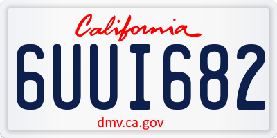CA license plate 6UUI682