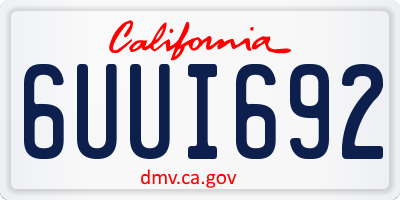 CA license plate 6UUI692