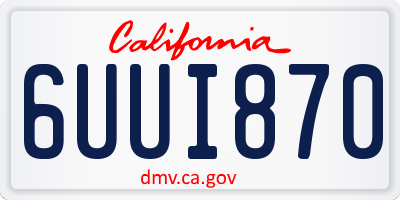 CA license plate 6UUI870