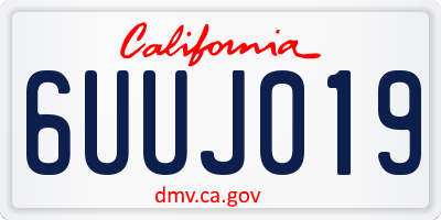 CA license plate 6UUJ019